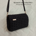 Borsa crochet nera cilindrica