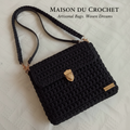 Borsa crochet nera strutturata