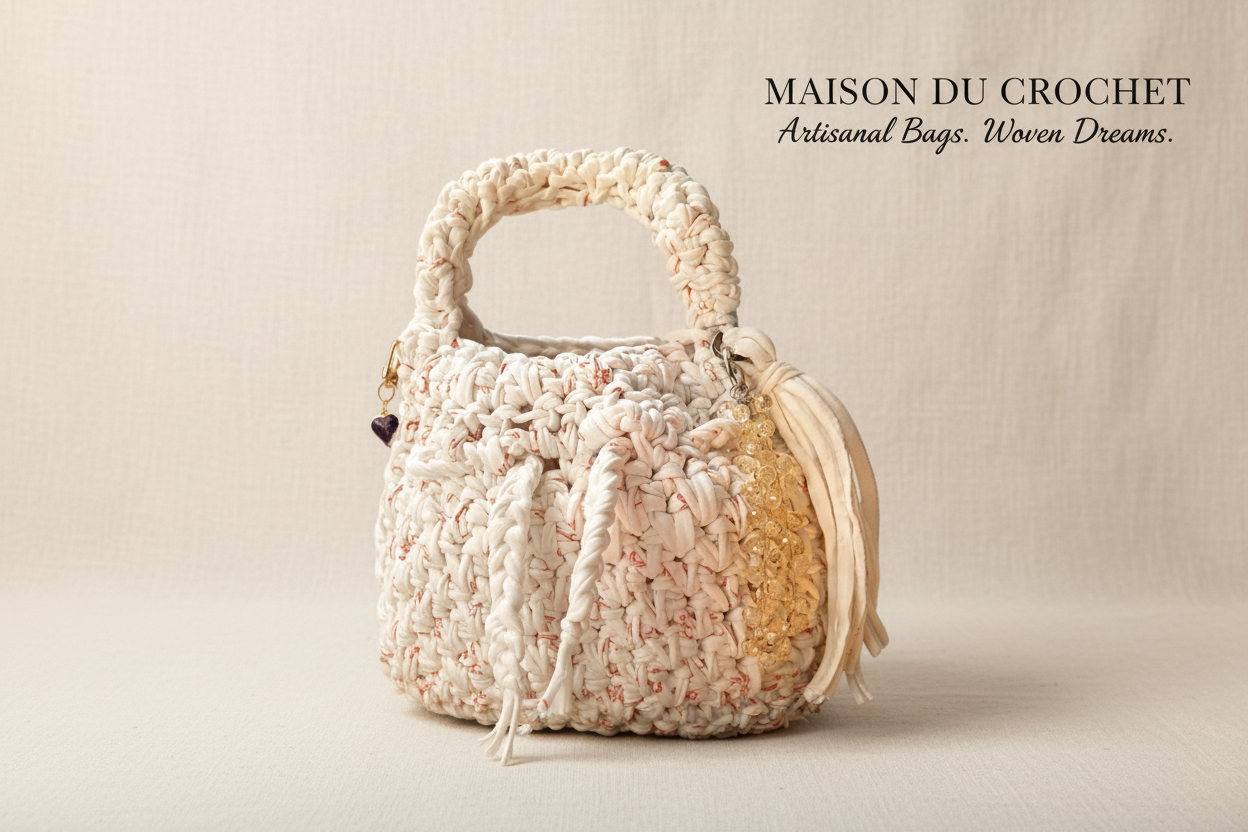 Borsa panna su sfondo Maison du Crochet