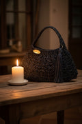 Borsa Hobo Blu Notte Lurex con Nappina